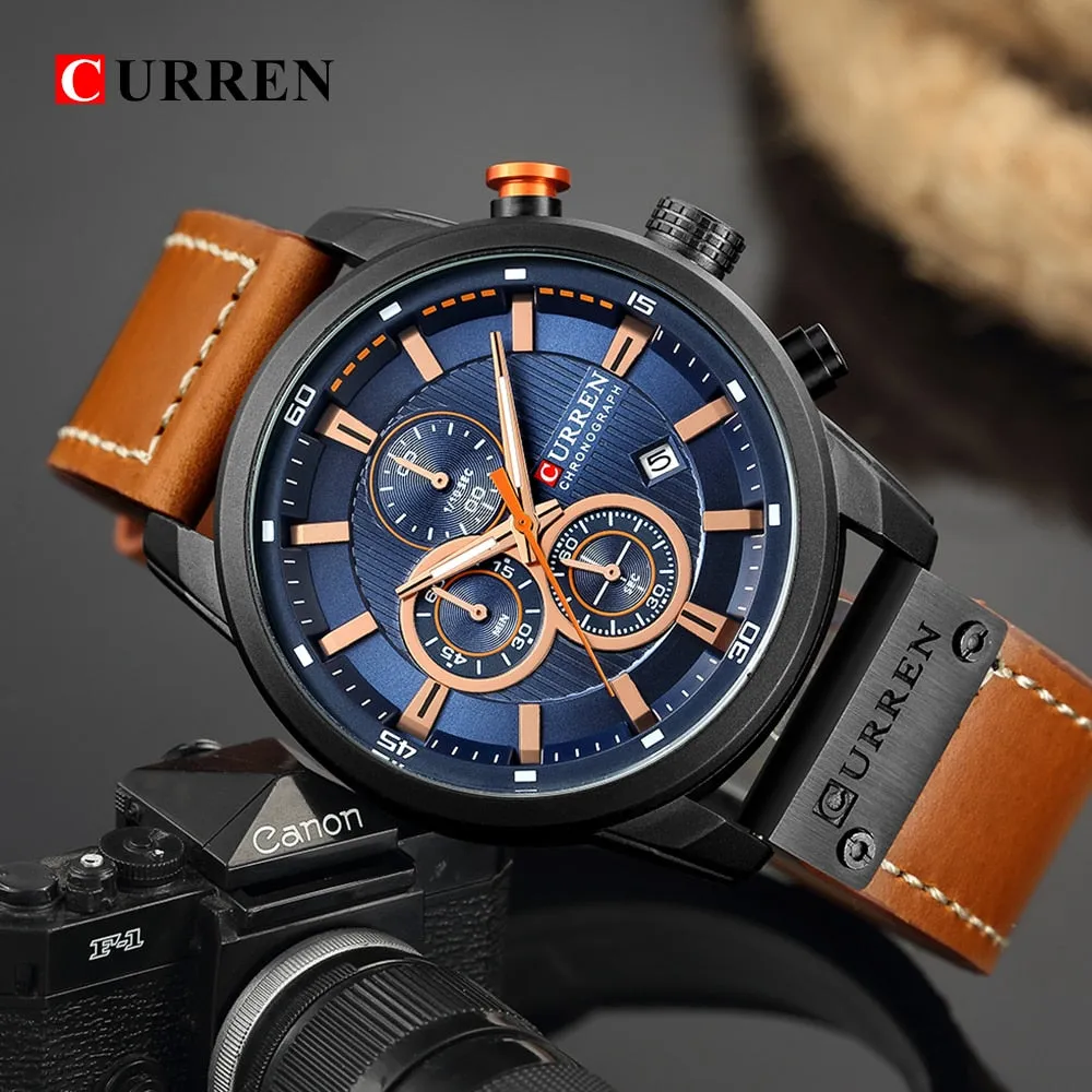 Luxury Analog Digital Leather Sports Men's Army Military Quartz Watch