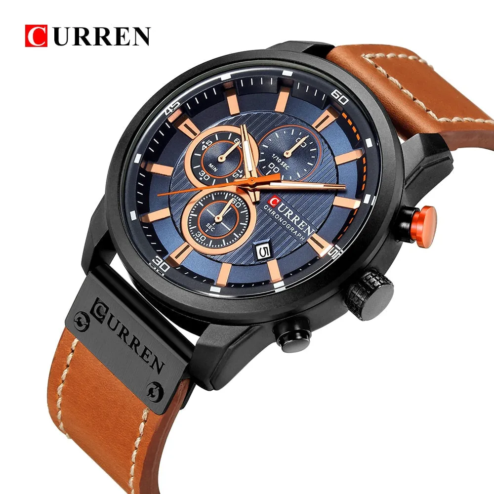 Luxury Analog Digital Leather Sports Men's Army Military Quartz Watch