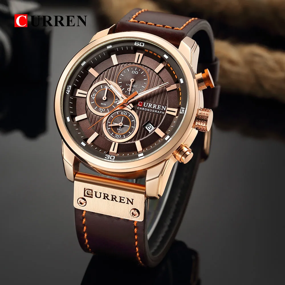 Luxury Analog Digital Leather Sports Men's Army Military Quartz Watch