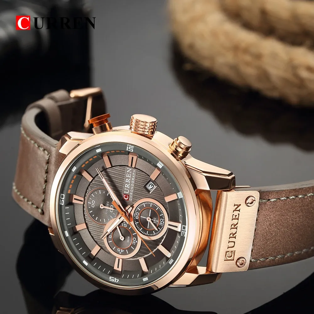 Luxury Analog Digital Leather Sports Men's Army Military Quartz Watch