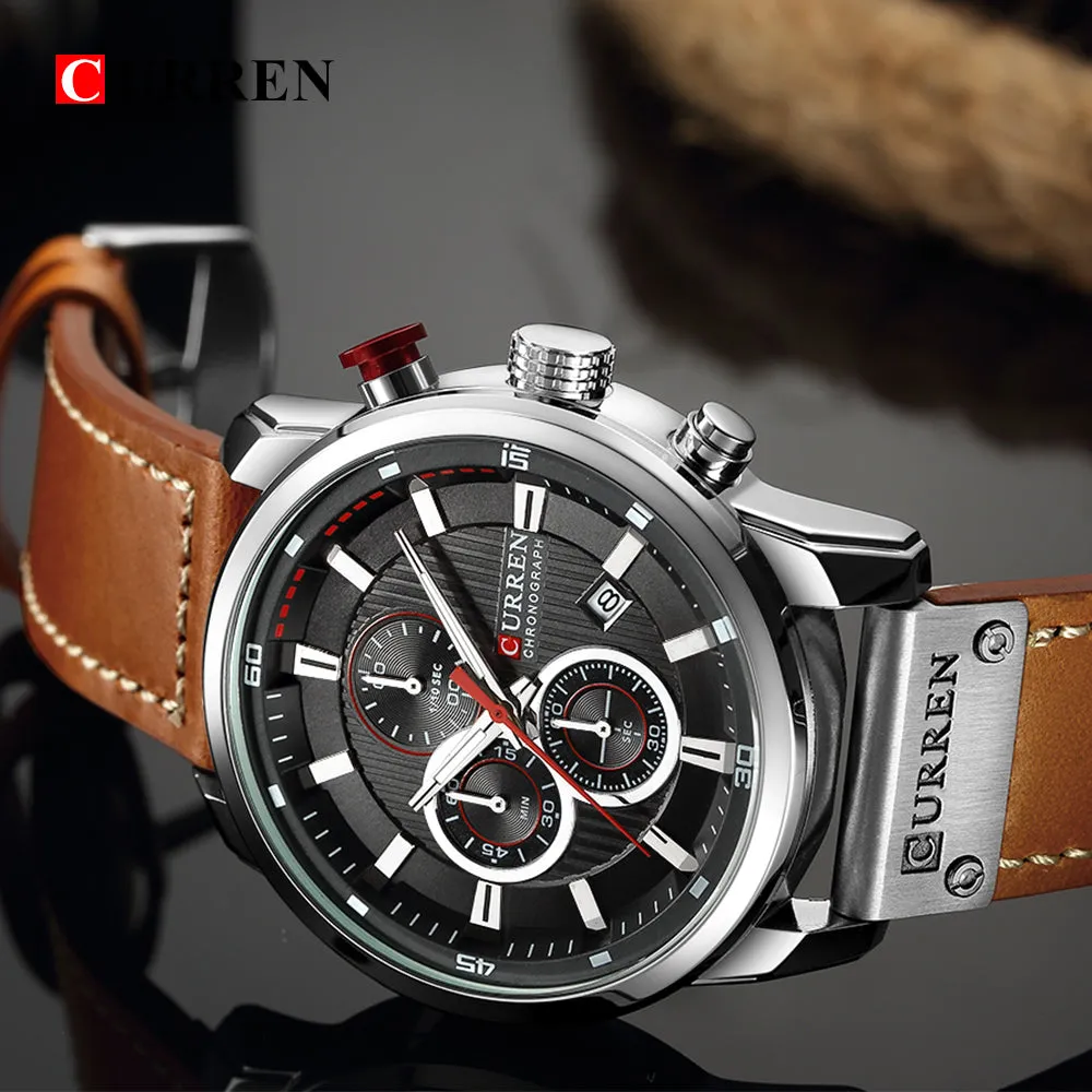 Luxury Analog Digital Leather Sports Men's Army Military Quartz Watch