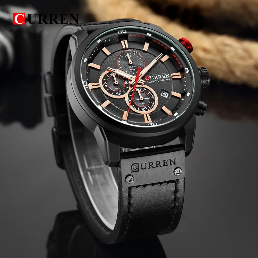 Luxury Analog Digital Leather Sports Men's Army Military Quartz Watch