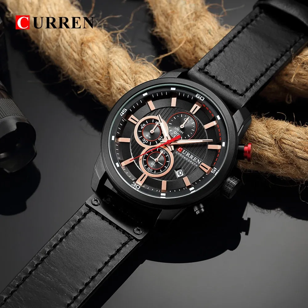 Luxury Analog Digital Leather Sports Men's Army Military Quartz Watch