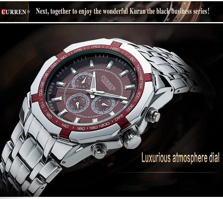 Luxury Casual Military Quartz Sports Wristwatch Full Steel Water Resistant Men's Watch