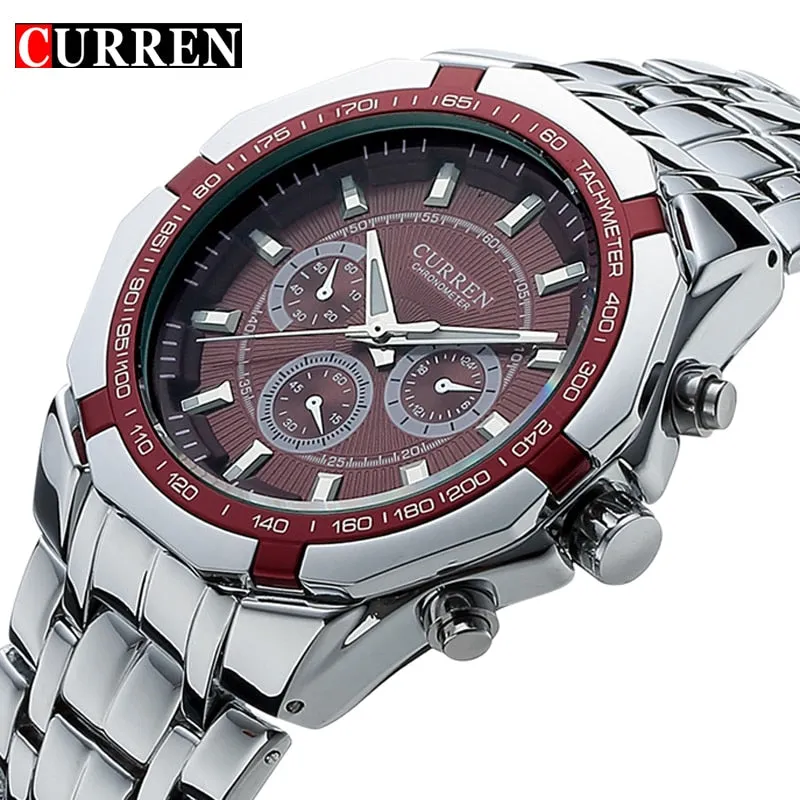 Luxury Casual Military Quartz Sports Wristwatch Full Steel Water Resistant Men's Watch