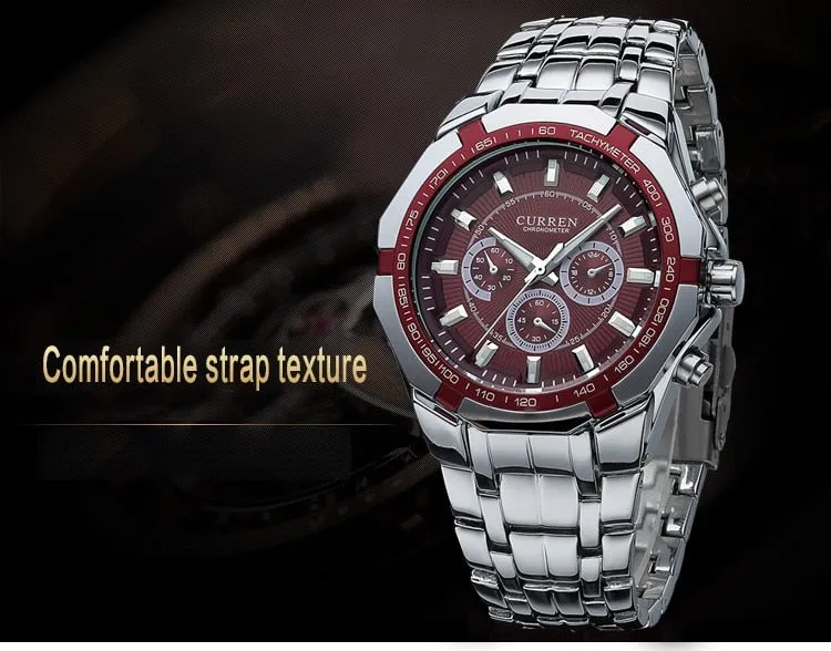 Luxury Casual Military Quartz Sports Wristwatch Full Steel Water Resistant Men's Watch