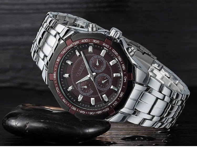 Luxury Casual Military Quartz Sports Wristwatch Full Steel Water Resistant Men's Watch