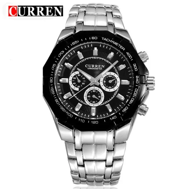 Luxury Casual Military Quartz Sports Wristwatch Full Steel Water Resistant Men's Watch