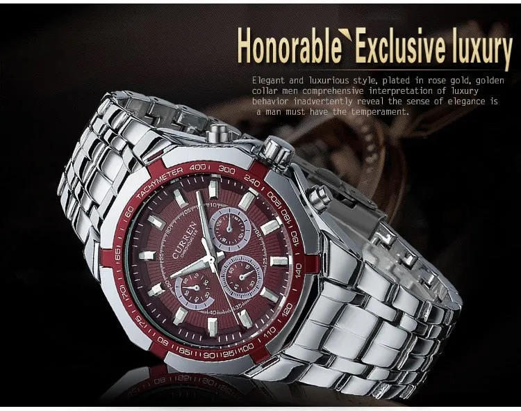 Luxury Casual Military Quartz Sports Wristwatch Full Steel Water Resistant Men's Watch