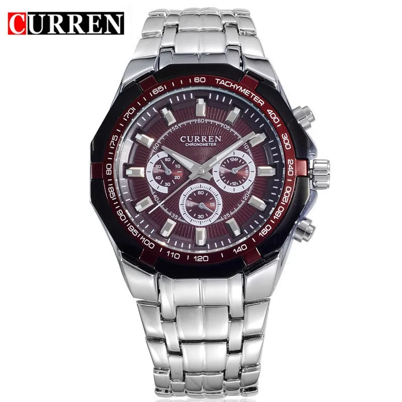 Luxury Casual Military Quartz Sports Wristwatch Full Steel Water Resistant Men's Watch