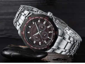 Luxury Casual Military Quartz Sports Wristwatch Full Steel Water Resistant Men's Watch