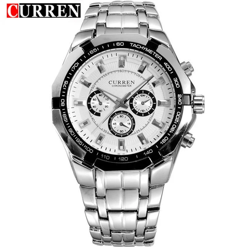 Luxury Casual Military Quartz Sports Wristwatch Full Steel Water Resistant Men's Watch