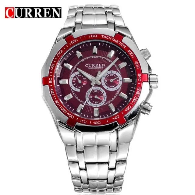 Luxury Casual Military Quartz Sports Wristwatch Full Steel Water Resistant Men's Watch