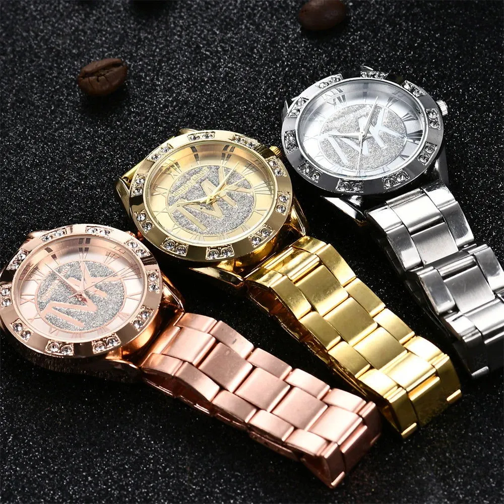 Luxury Women's Watch Fashion 2024 Diamonds TVK Quartz Watch Business Stainless Steel Gold Ladies Clock Gift Wristwatch