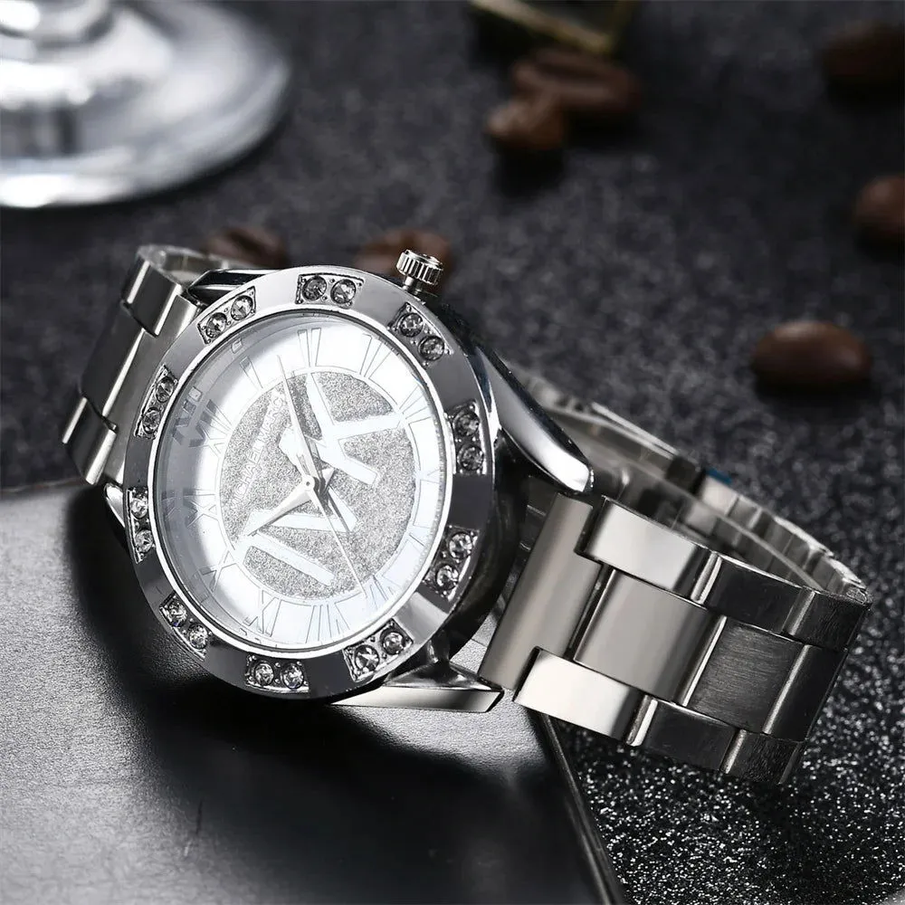 Luxury Women's Watch Fashion 2024 Diamonds TVK Quartz Watch Business Stainless Steel Gold Ladies Clock Gift Wristwatch