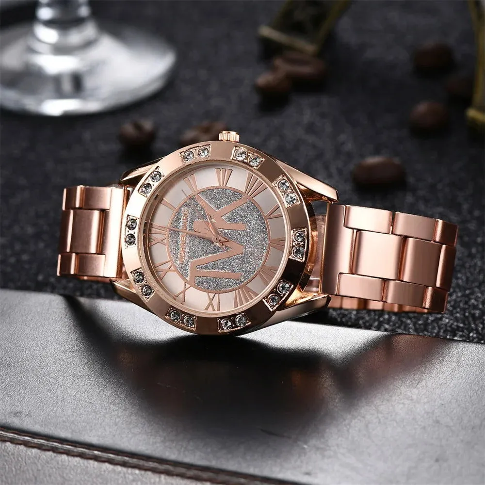 Luxury Women's Watch Fashion 2024 Diamonds TVK Quartz Watch Business Stainless Steel Gold Ladies Clock Gift Wristwatch