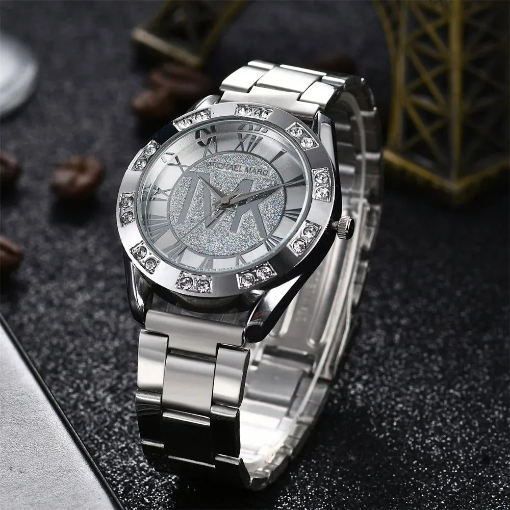 Luxury Women's Watch Fashion 2024 Diamonds TVK Quartz Watch Business Stainless Steel Gold Ladies Clock Gift Wristwatch