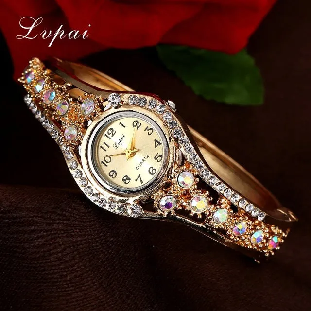 Lvpai Top Brand Luxury Bracelet Quartz Watch Women Female Wristwatch Women Clock Wrist Bangle Female Ladies Dress Quartz Watch