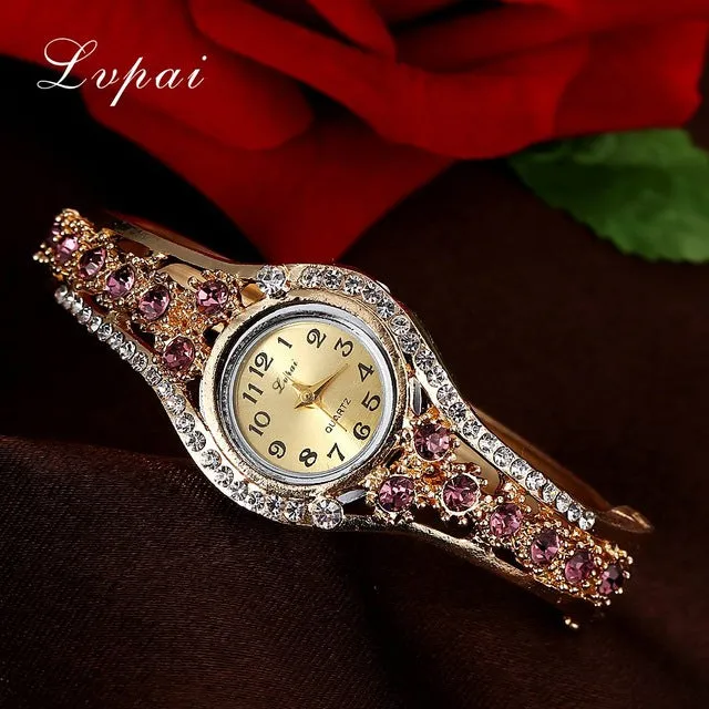 Lvpai Top Brand Luxury Bracelet Quartz Watch Women Female Wristwatch Women Clock Wrist Bangle Female Ladies Dress Quartz Watch