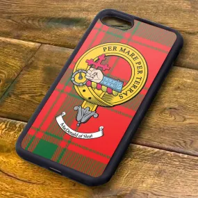 MacDonald of Sleat Tartan and Clan Crest iPhone Rubber Case