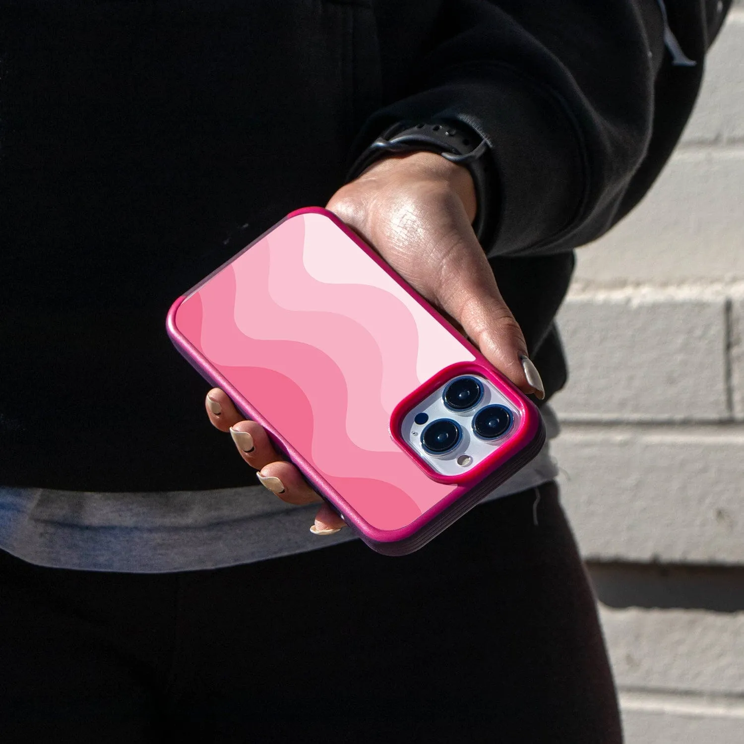 MagSafe iPhone 13 Pro Max Pink Wave Case