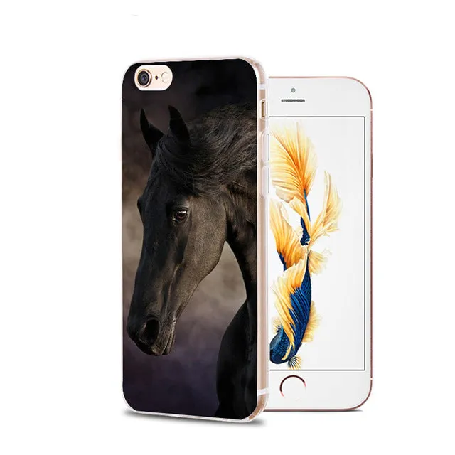 MaiYaCa Horse Animal Printed Soft Cover For iPhone 6 6S Plus 7 7 Plus 8 Plus X 5 5S 4 4S Silicone Rubber Skin Mobile Phone Case