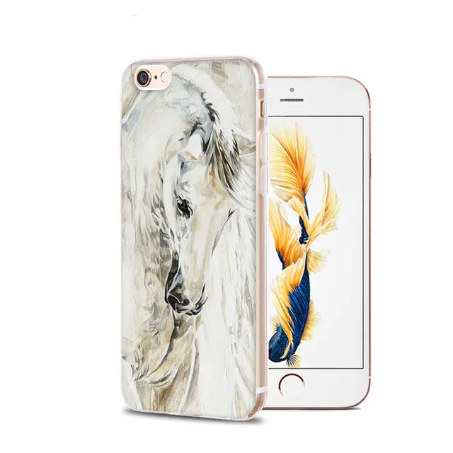 MaiYaCa Horse Animal Printed Soft Cover For iPhone 6 6S Plus 7 7 Plus 8 Plus X 5 5S 4 4S Silicone Rubber Skin Mobile Phone Case