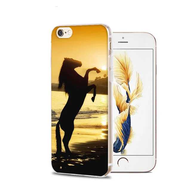 MaiYaCa Horse Animal Printed Soft Cover For iPhone 6 6S Plus 7 7 Plus 8 Plus X 5 5S 4 4S Silicone Rubber Skin Mobile Phone Case