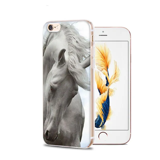 MaiYaCa Horse Animal Printed Soft Cover For iPhone 6 6S Plus 7 7 Plus 8 Plus X 5 5S 4 4S Silicone Rubber Skin Mobile Phone Case