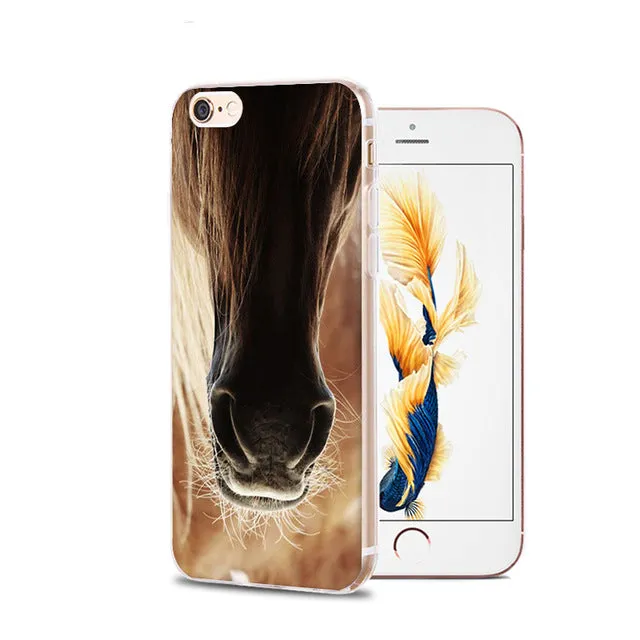 MaiYaCa Horse Animal Printed Soft Cover For iPhone 6 6S Plus 7 7 Plus 8 Plus X 5 5S 4 4S Silicone Rubber Skin Mobile Phone Case