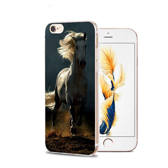 MaiYaCa Horse Animal Printed Soft Cover For iPhone 6 6S Plus 7 7 Plus 8 Plus X 5 5S 4 4S Silicone Rubber Skin Mobile Phone Case