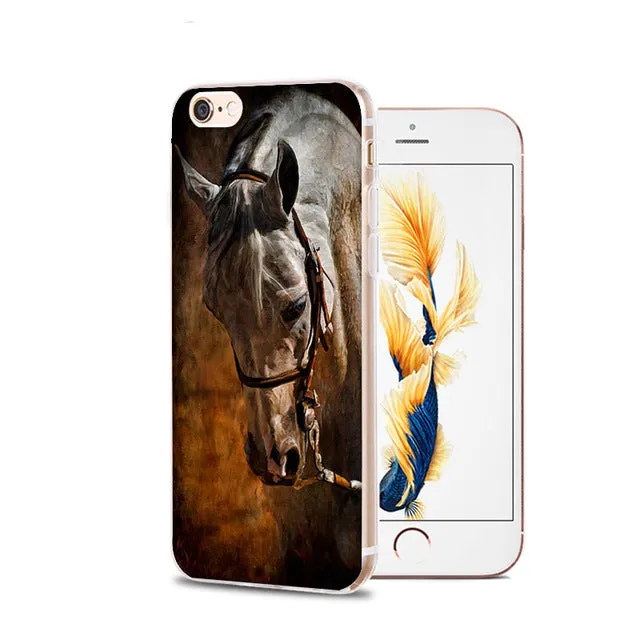 MaiYaCa Horse Animal Printed Soft Cover For iPhone 6 6S Plus 7 7 Plus 8 Plus X 5 5S 4 4S Silicone Rubber Skin Mobile Phone Case