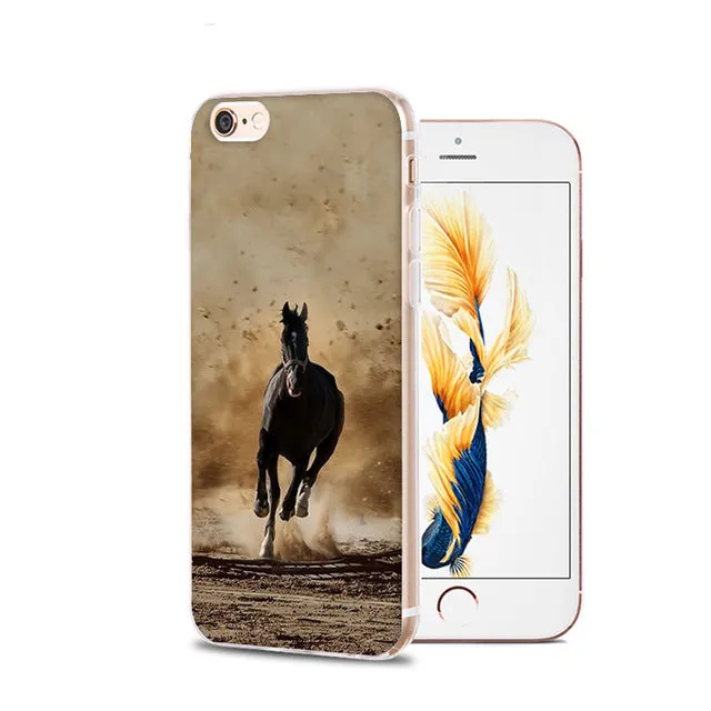 MaiYaCa Horse Animal Printed Soft Cover For iPhone 6 6S Plus 7 7 Plus 8 Plus X 5 5S 4 4S Silicone Rubber Skin Mobile Phone Case