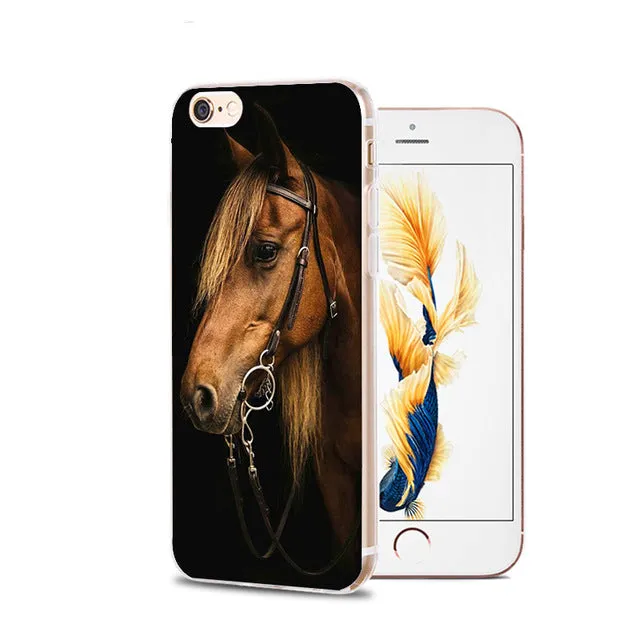 MaiYaCa Horse Animal Printed Soft Cover For iPhone 6 6S Plus 7 7 Plus 8 Plus X 5 5S 4 4S Silicone Rubber Skin Mobile Phone Case