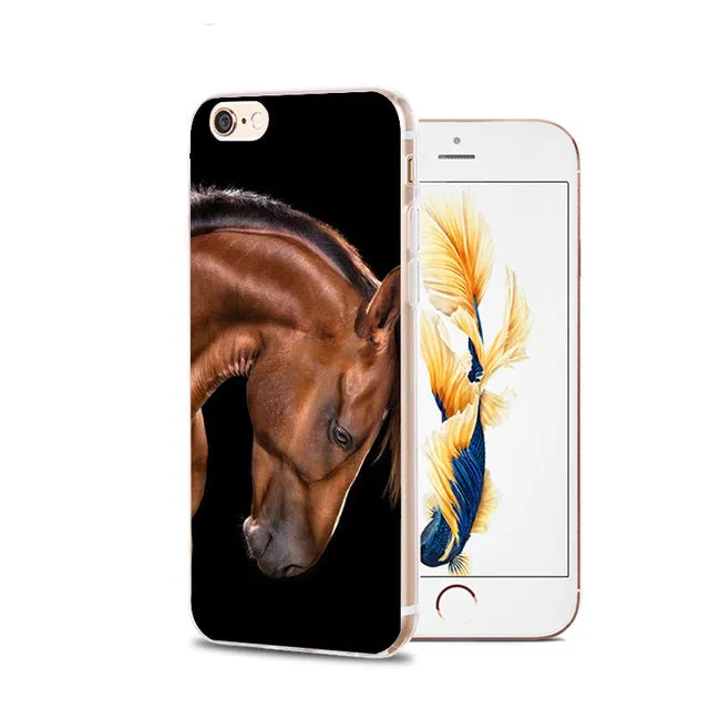 MaiYaCa Horse Animal Printed Soft Cover For iPhone 6 6S Plus 7 7 Plus 8 Plus X 5 5S 4 4S Silicone Rubber Skin Mobile Phone Case