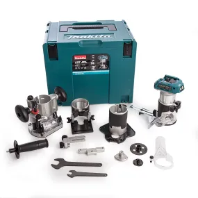 Makita DRT50ZJX3 18V LXT Brushless Router Trimmer Body With Extra Bases In Case