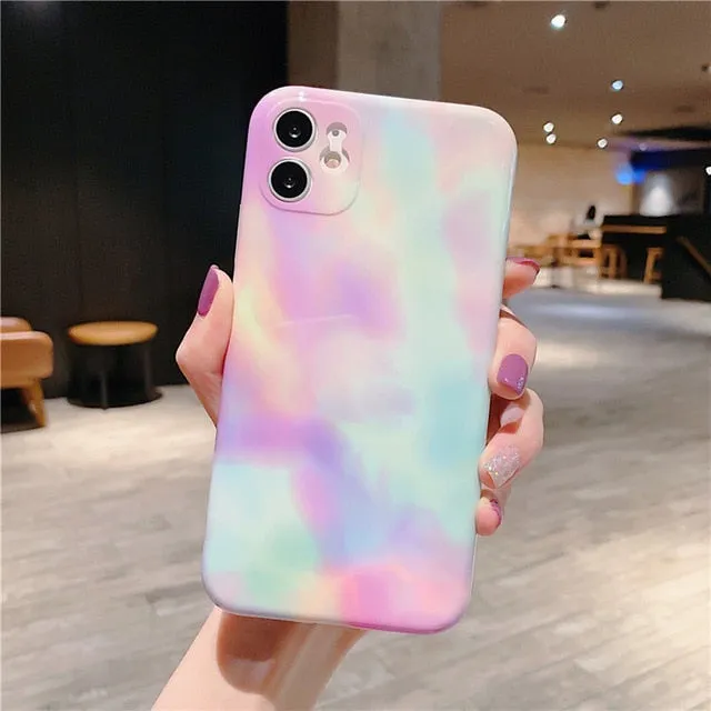 Marble Phone Case For iPhone - Camera Protection Back Cover