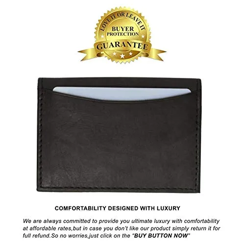 Marshal Genuine Leather Thin Business Multi Card Case Minimalist Wallet ID Card Holder