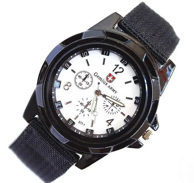 Men Nylon band Military watch Gemius Army watch High Quality Quartz Movement Men sports watch Casual wristwatches