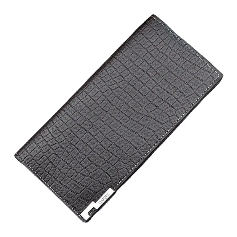 Men PU Soft Leather Long Bifold Thin Coin Purse Wallet Large Capacity Multi-card Slot Card Holder Money Clip