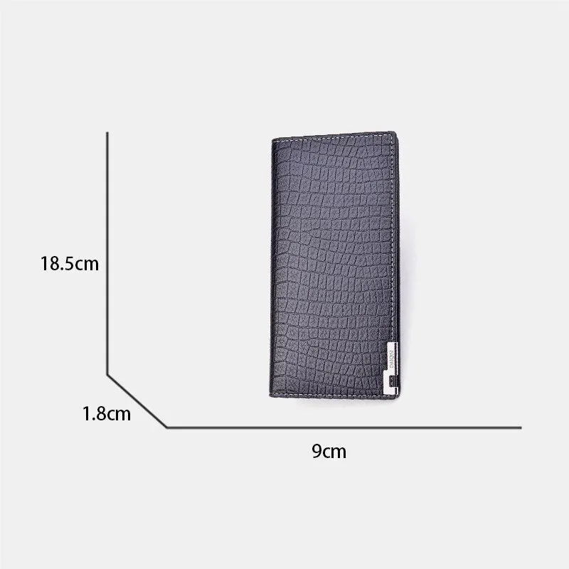 Men PU Soft Leather Long Bifold Thin Coin Purse Wallet Large Capacity Multi-card Slot Card Holder Money Clip