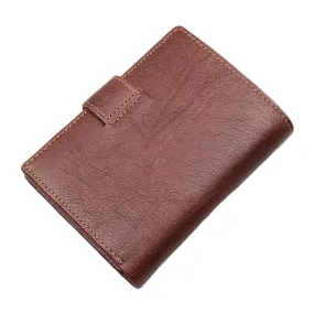 Men Short RFID Anti-magnetic Genuine Leather Wallet Vintage 11 Card Slot Card Case Driver's License Wallet