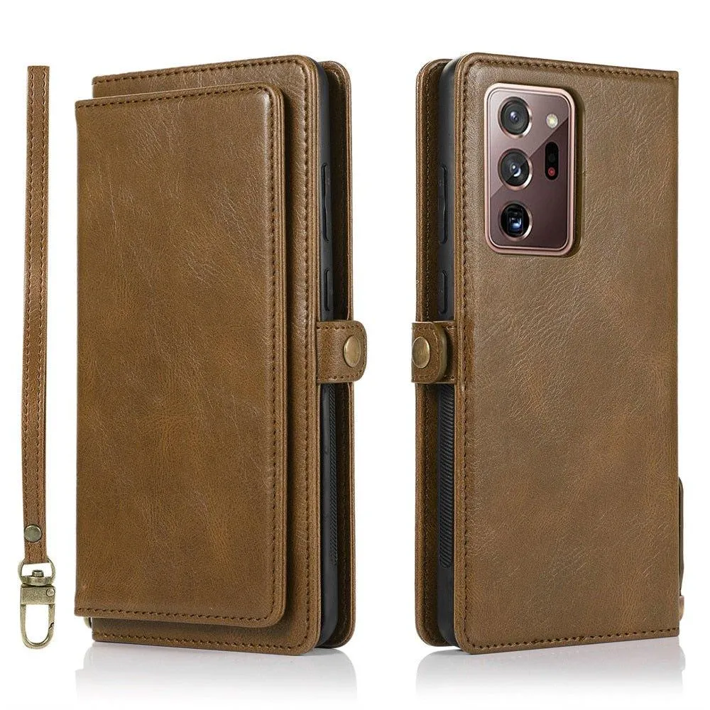 Mereo Magnetic Leather Galaxy Wallet Case with Lanyard and Card Slot