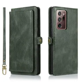 Mereo Magnetic Leather Galaxy Wallet Case with Lanyard and Card Slot