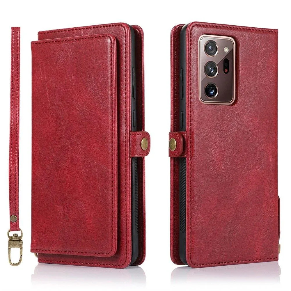 Mereo Magnetic Leather Galaxy Wallet Case with Lanyard and Card Slot