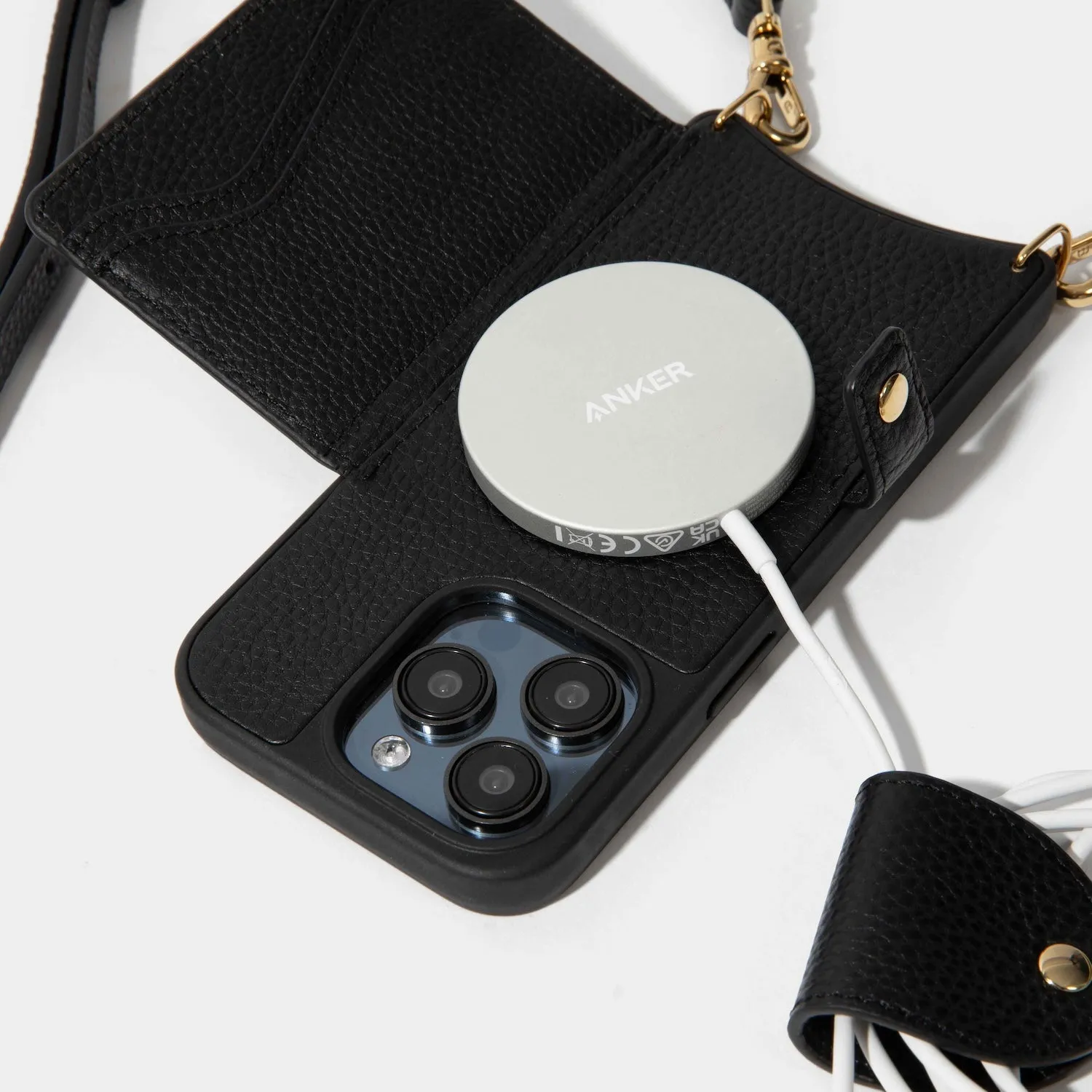 Mila MagSafe Charging Crossbody Bandolier - Black/Gold