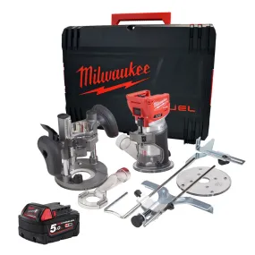 Milwaukee M18FTR-0 18V Brushless Trim Router with 1 x 5.0Ah Battery in Case