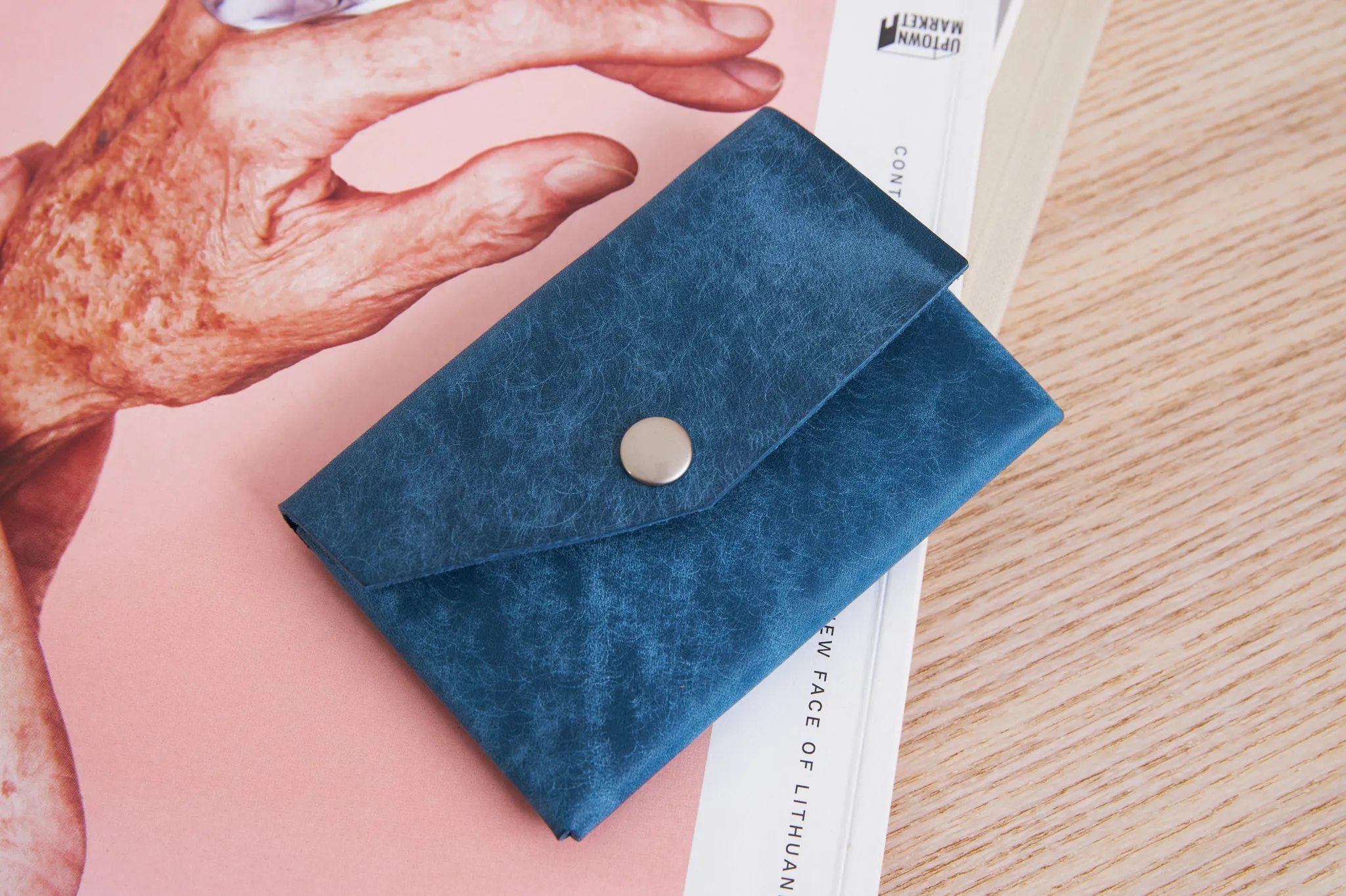 Minimalist seamless wallet/ Ocean blue