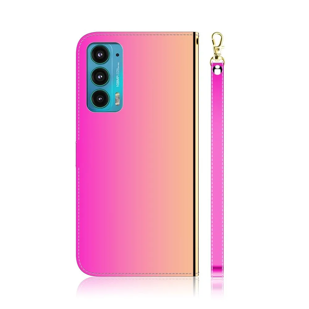 Mirror Motorola Edge (2021) flip case - Rose