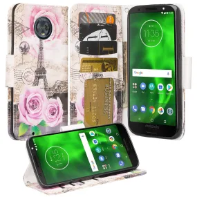 Motorola Moto G6 | Moto G6 2018 Case, Moto G6 | Moto G6 2018 Wallet Case, Wrist Strap Pu Leather Wallet Case [Kickstand] with ID & Credit Card Slots - Paris